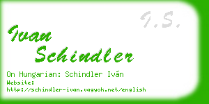 ivan schindler business card